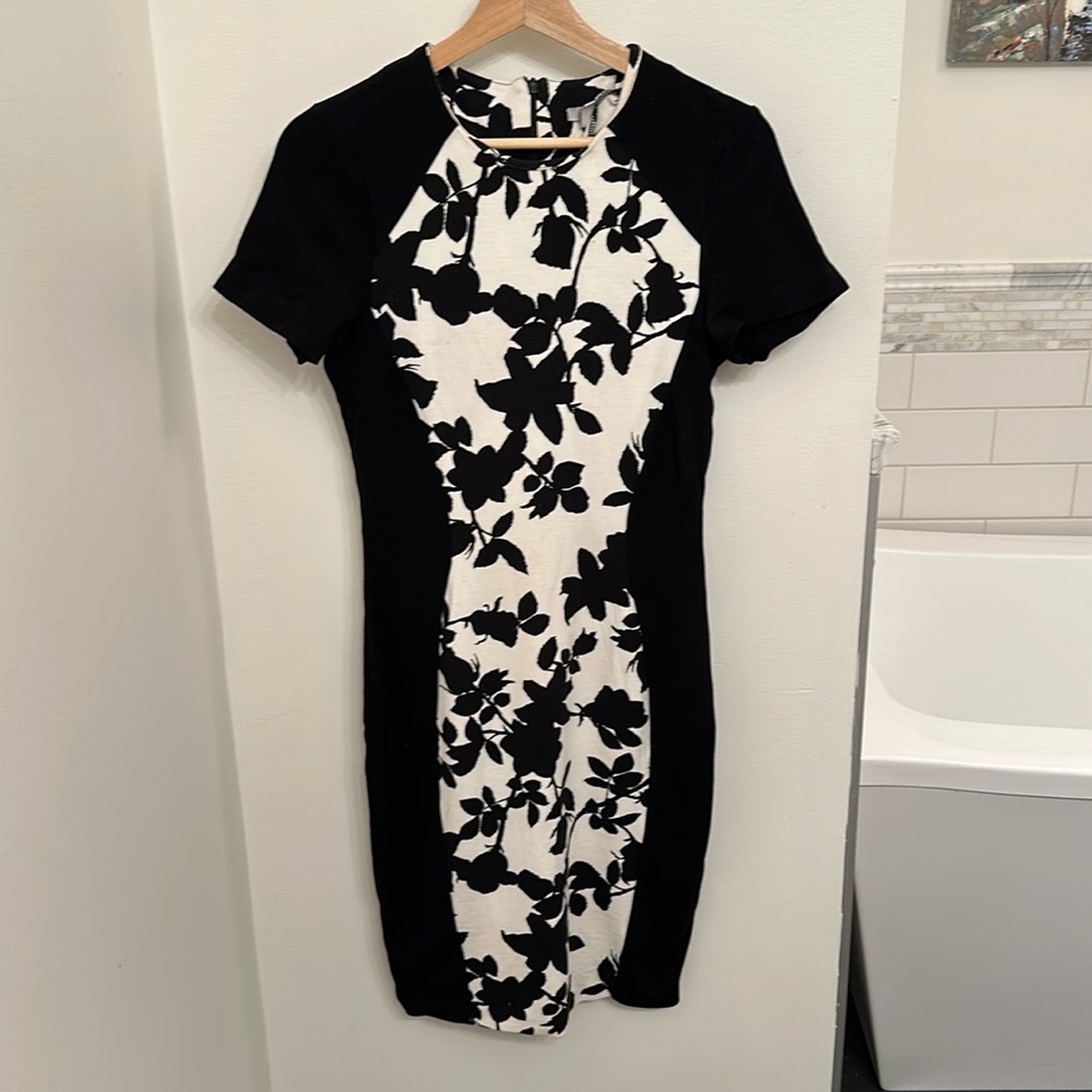 H&M medium black and white dress